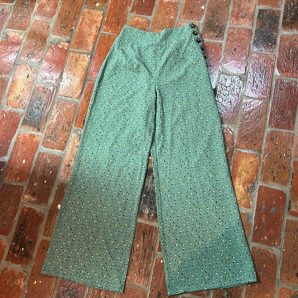 Francesca's Blue Rain high rise wide leg pants szS - Picture 5 of 13